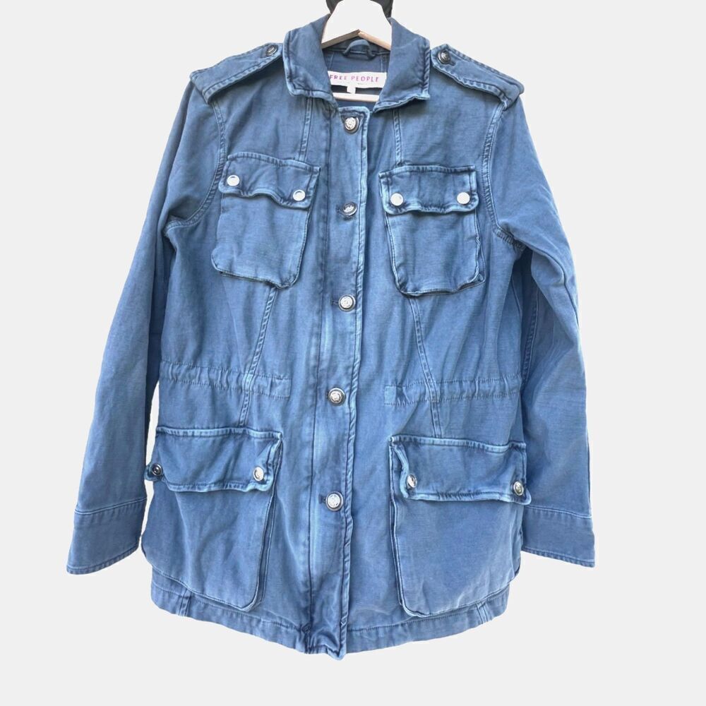 Free Peoples Denim women Jacket blue oversize Urban relaxed Outfitters XS